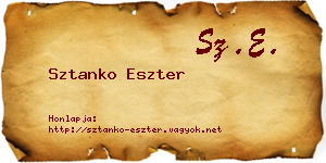 Sztanko Eszter névjegykártya